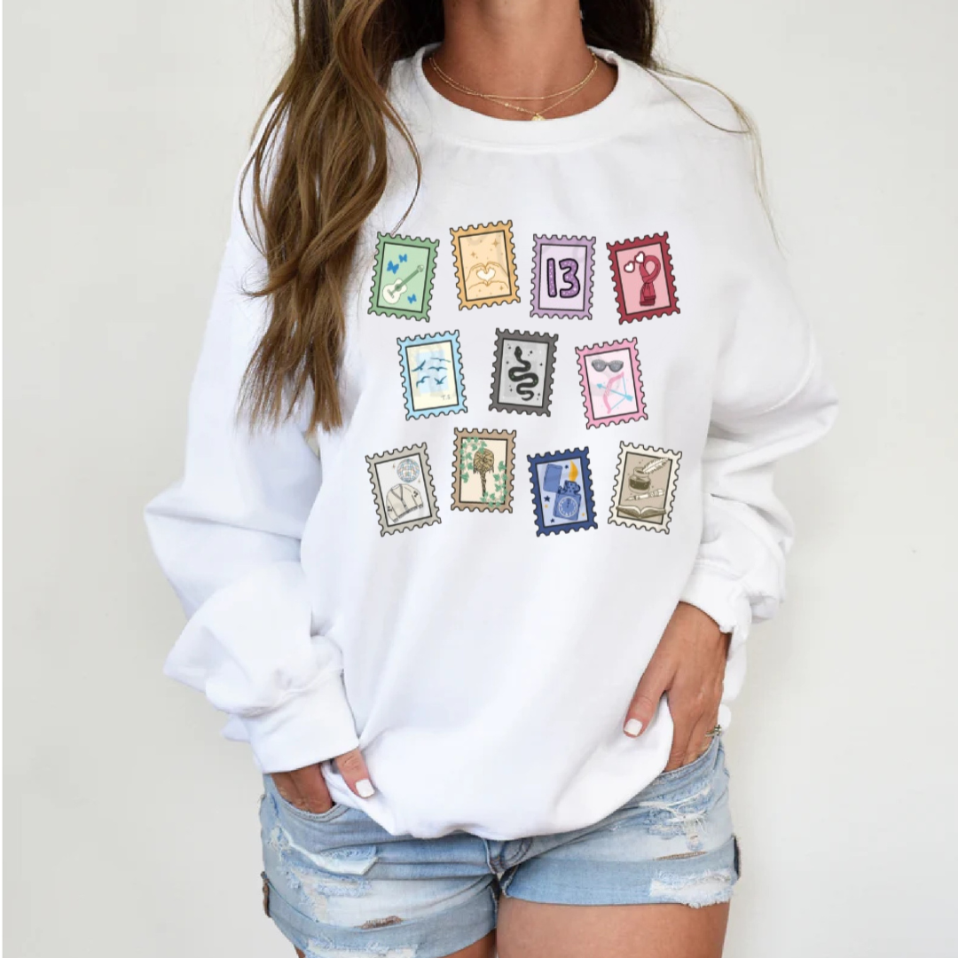 Tortured Poet Stamps Sweatshirt