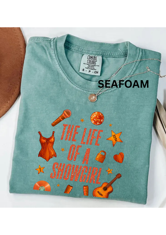 The Life Of A Showgirl TS12 Orange Eras Tour Comfort Colors T-Shirt